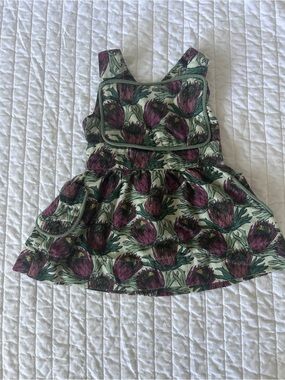 kate quinn 3-6 months Floral Dress Top in Green and Plum
